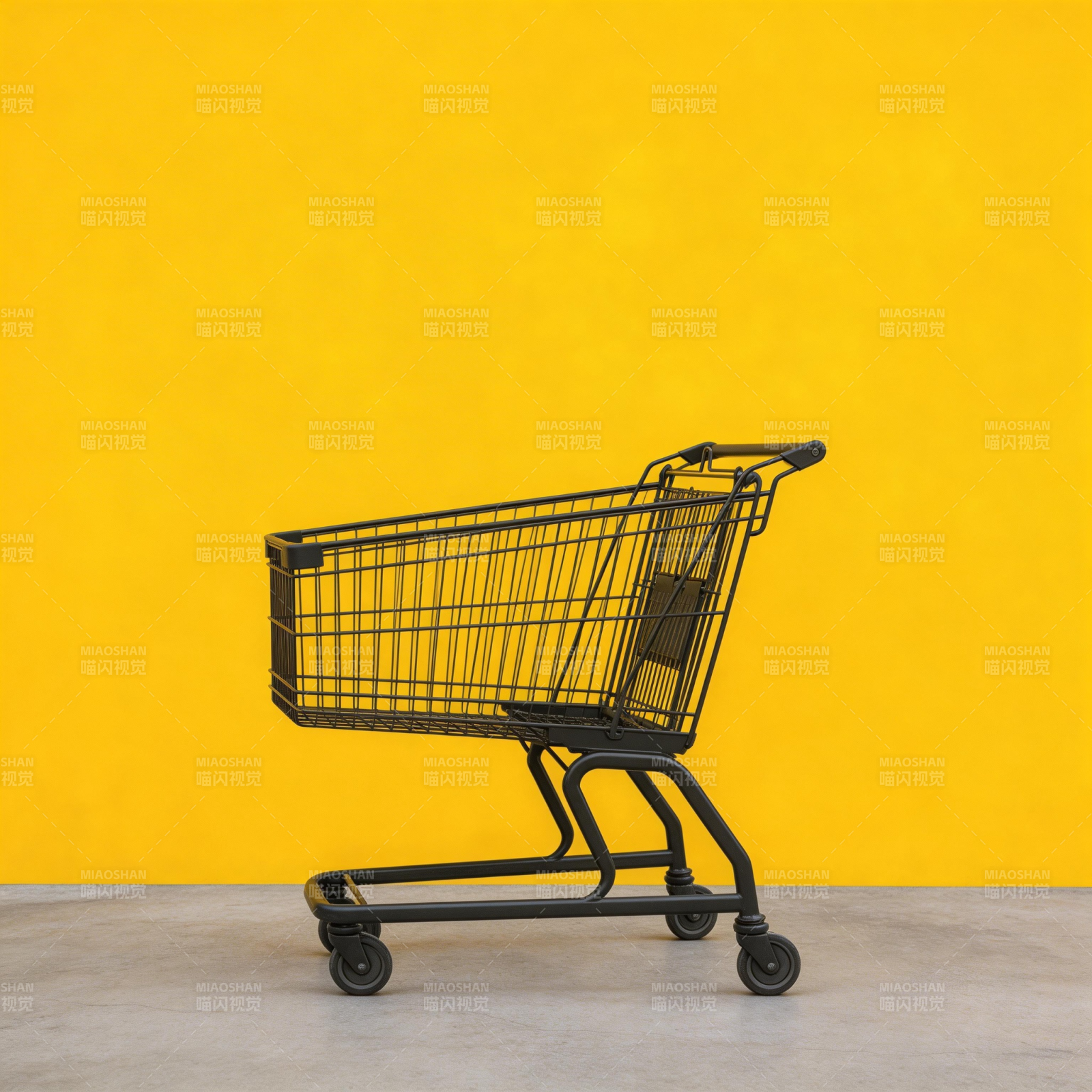 购物车 黄色背景图片