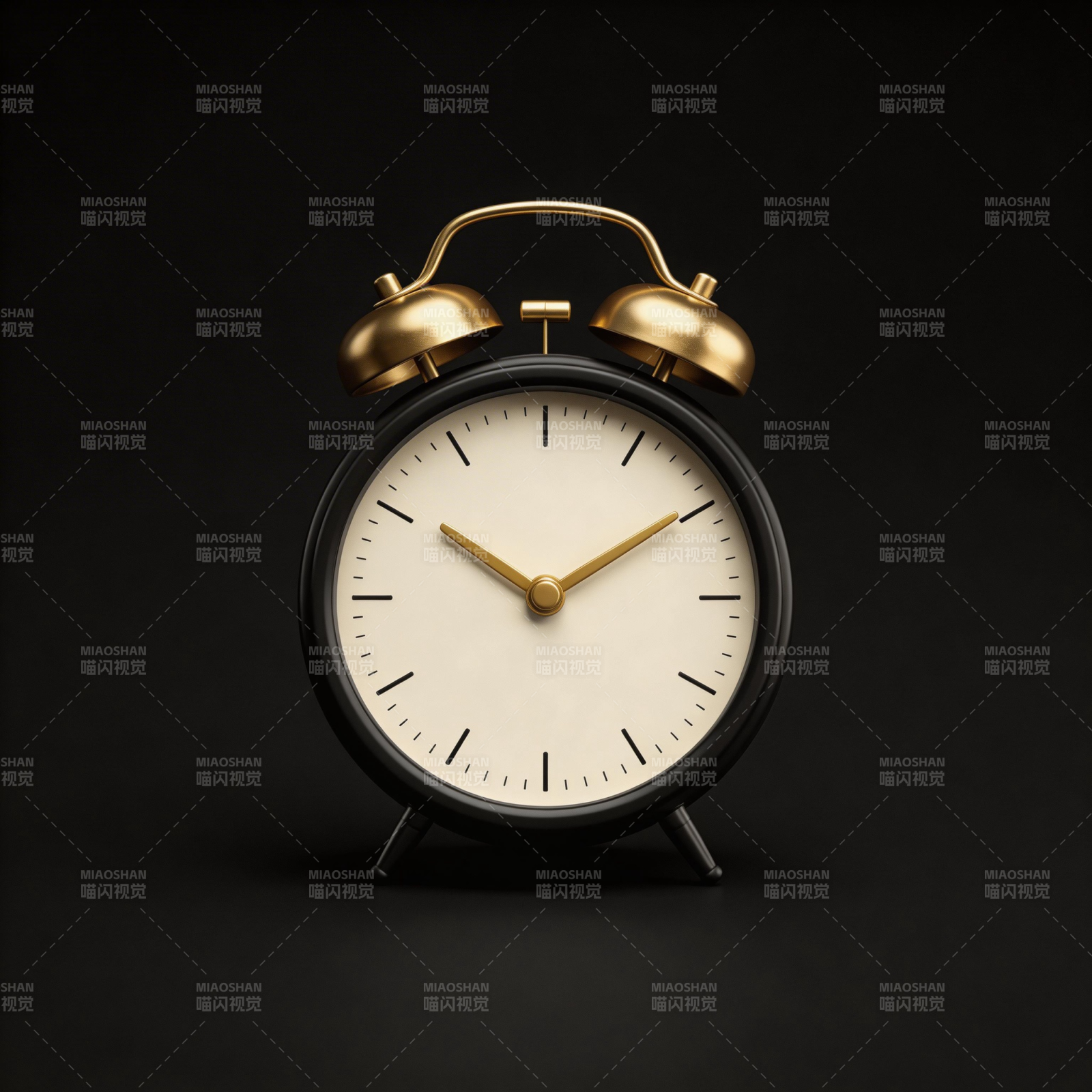 金色闹钟静谧时光图片