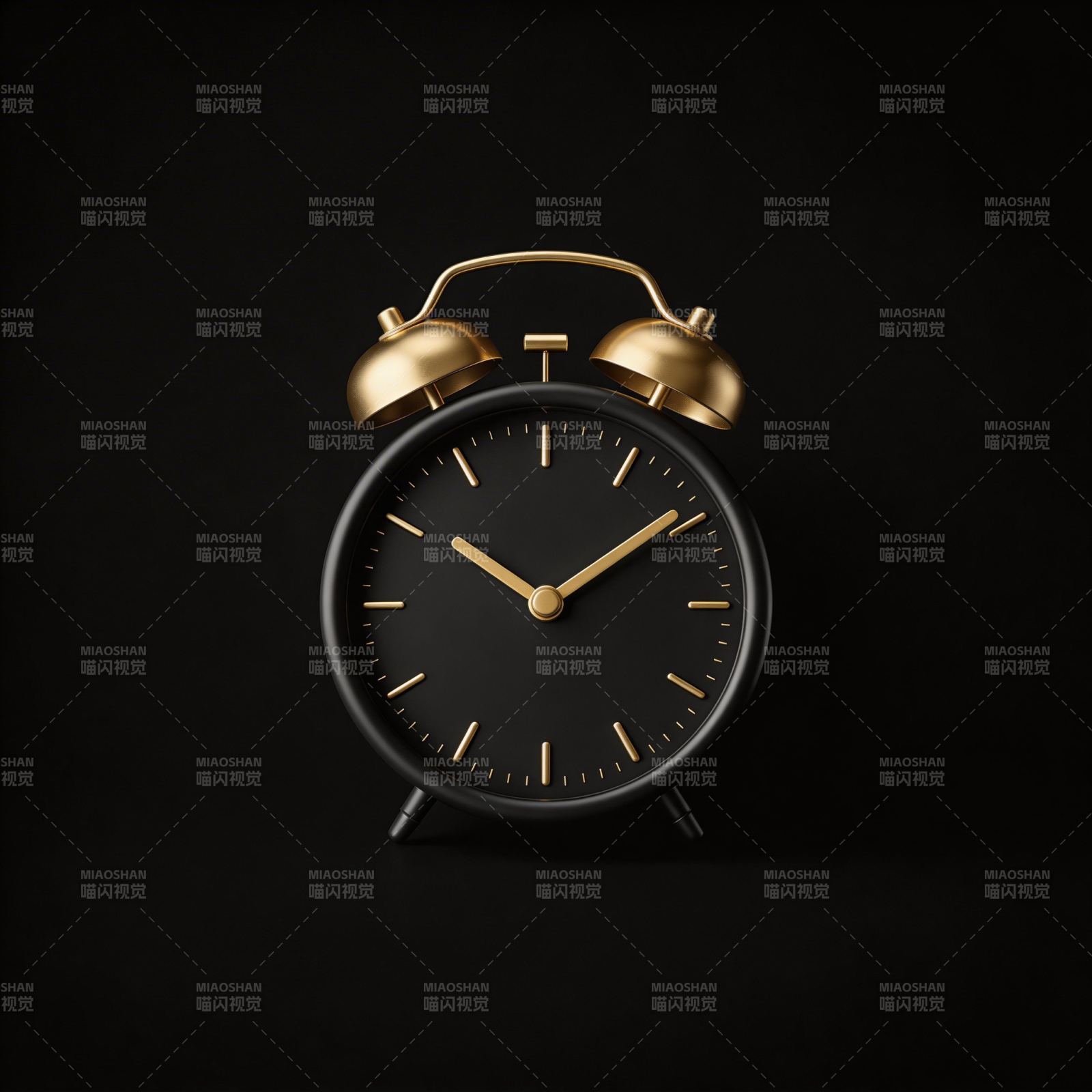 黑金闹钟静谧时光图片