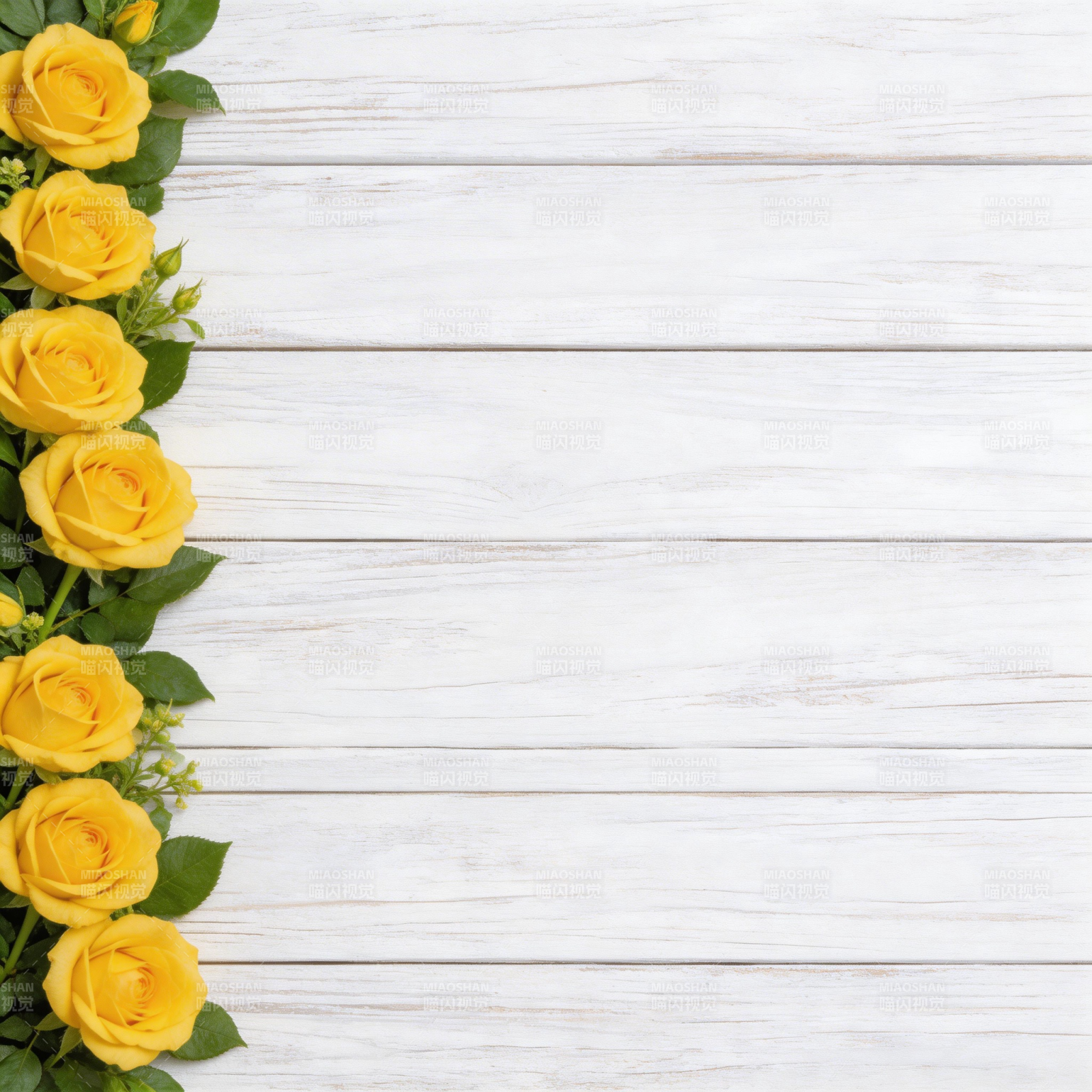 黄玫瑰边框装饰图片