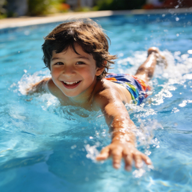 泳池中的快乐瞬间图片