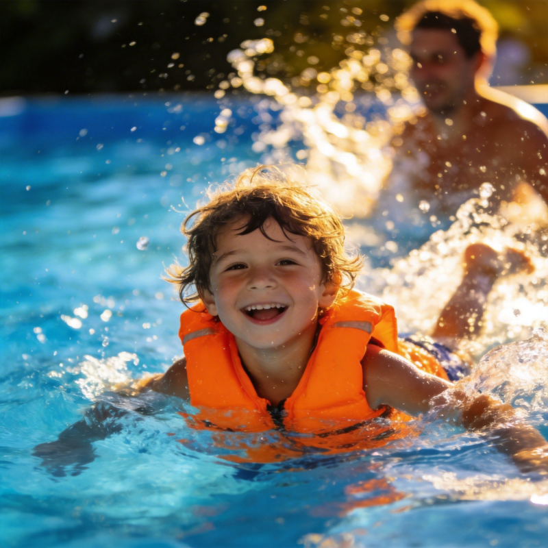泳池欢笑童趣图片