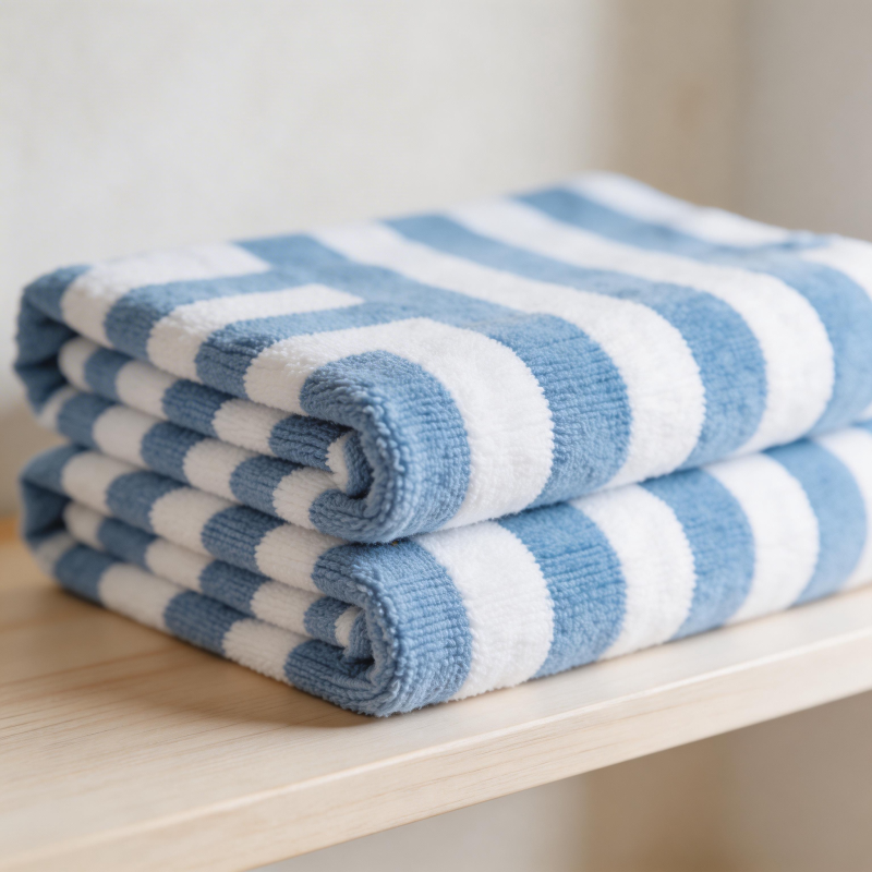 蓝白条纹毛巾图片