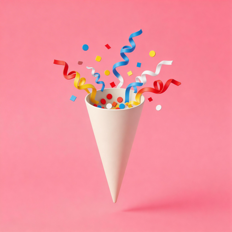 彩带飞舞的派对帽图片