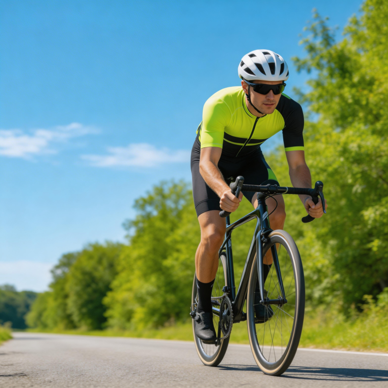 骑行者疾驰于绿道图片