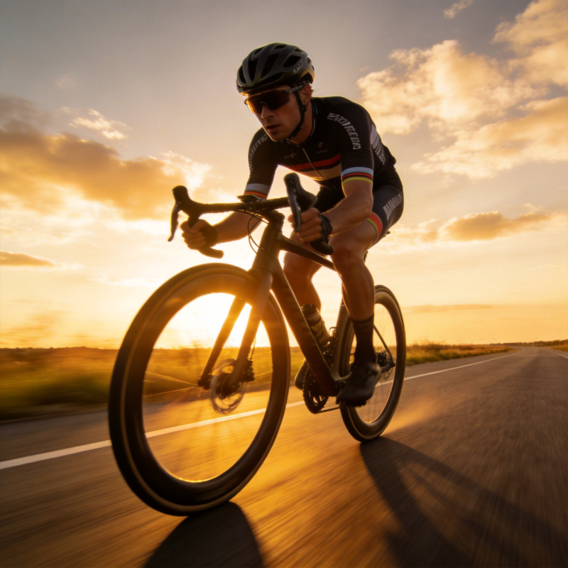 夕阳下的骑行者图片