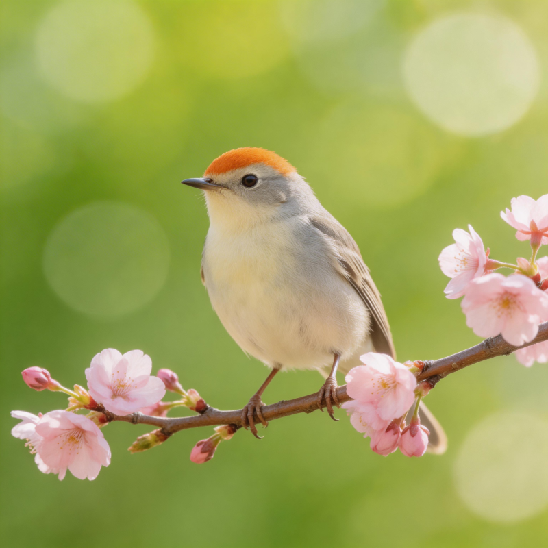 樱花枝头小鸟栖图片