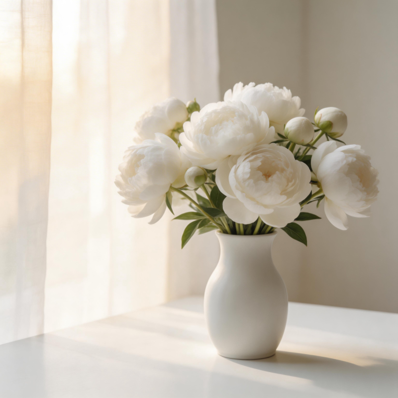 白花静谧时光图片