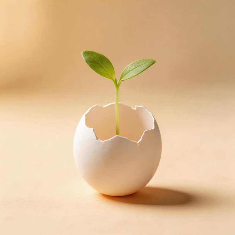 蛋壳中的嫩芽图片