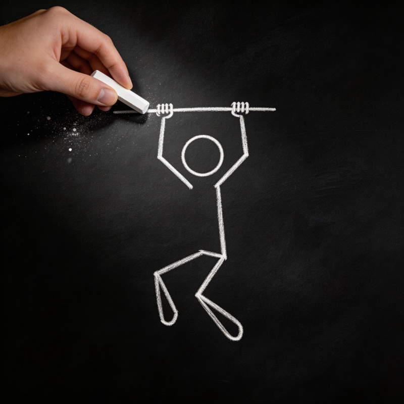 粉笔画人吊单杠图片