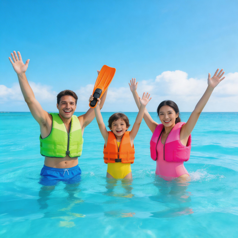 欢乐一家水中嬉戏图片