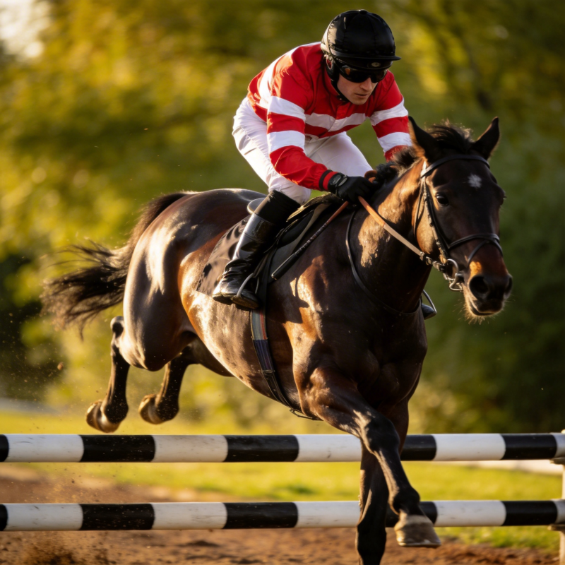骑手飞跃障碍图片