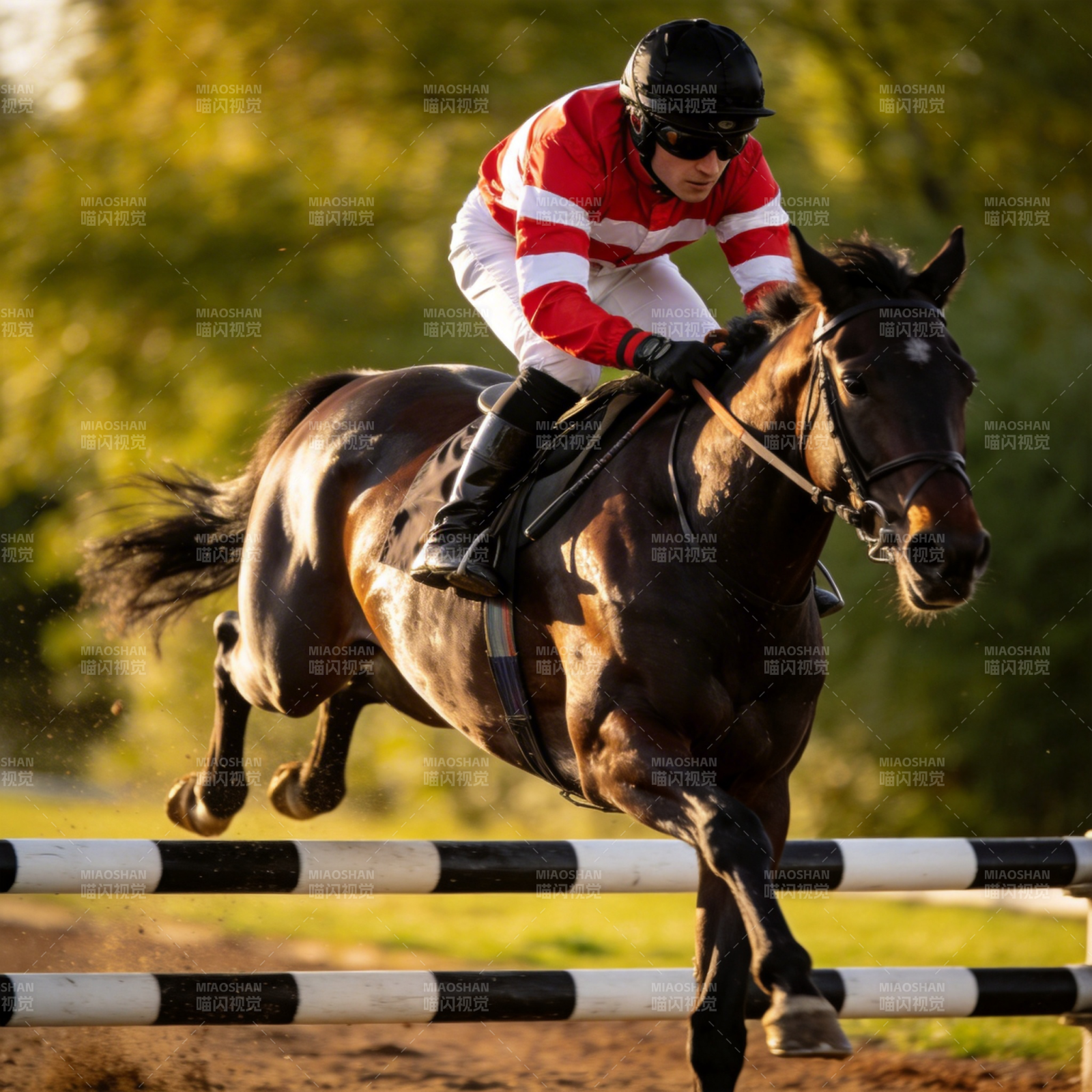 骑手飞跃障碍图片