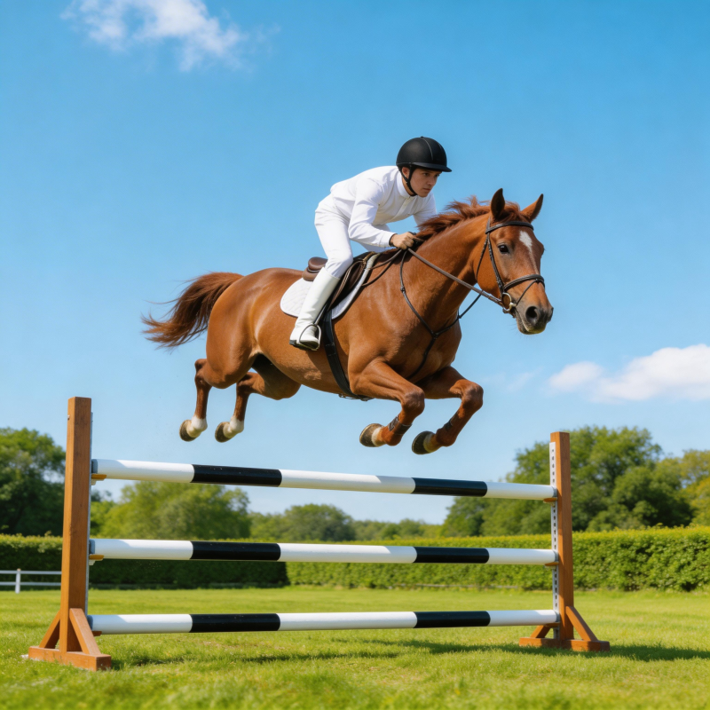骏马飞跃障碍图片