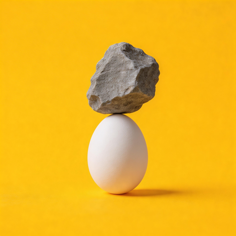 蛋上平衡的石头图片
