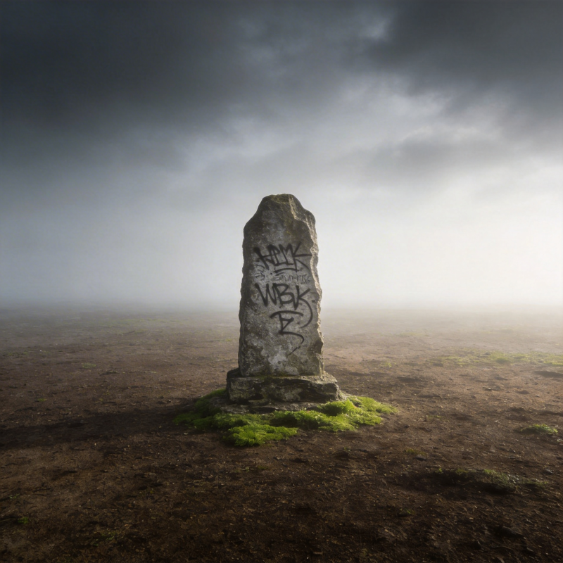 孤石荒原 涂鸦无声图片