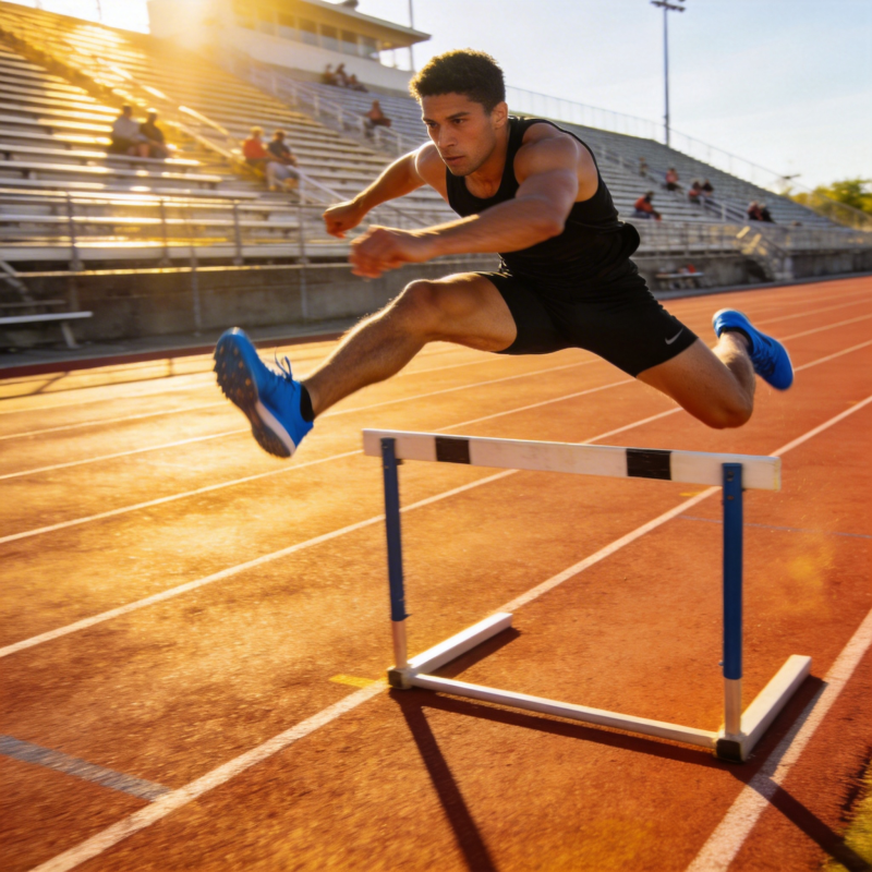 跨栏飞驰瞬间图片