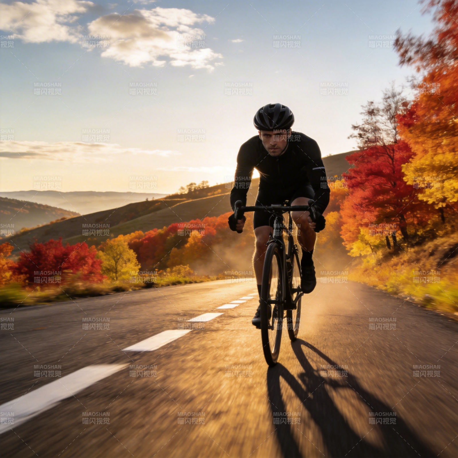 秋日骑行图片