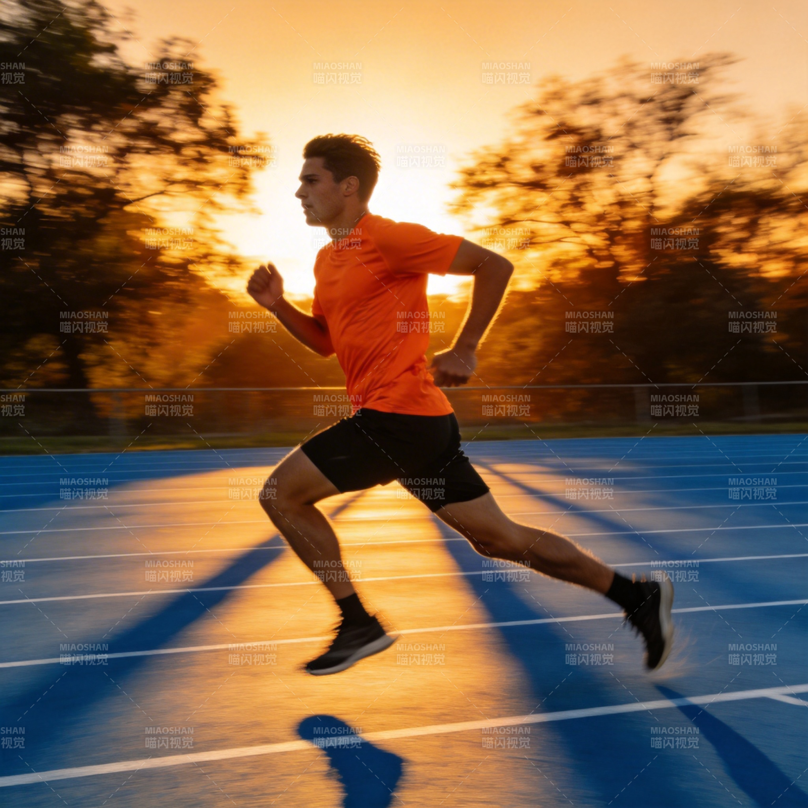 晨跑追光图片