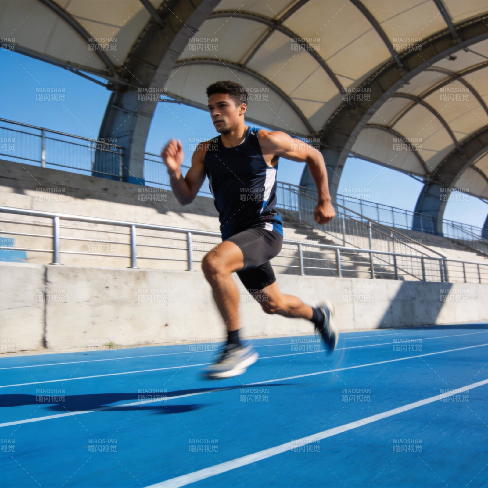 赛道飞驰的运动员图片