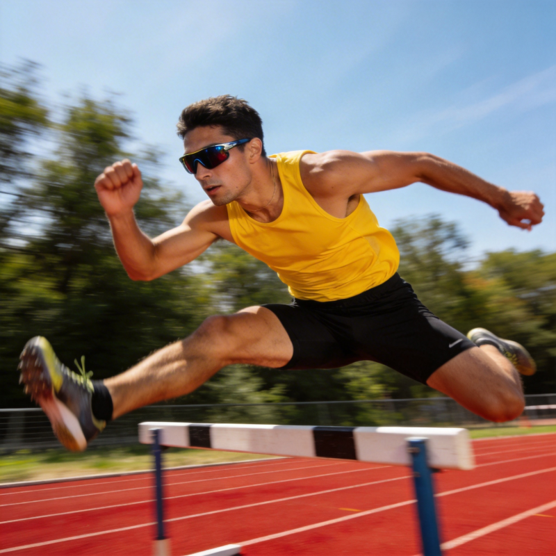 跨栏飞驰瞬间图片