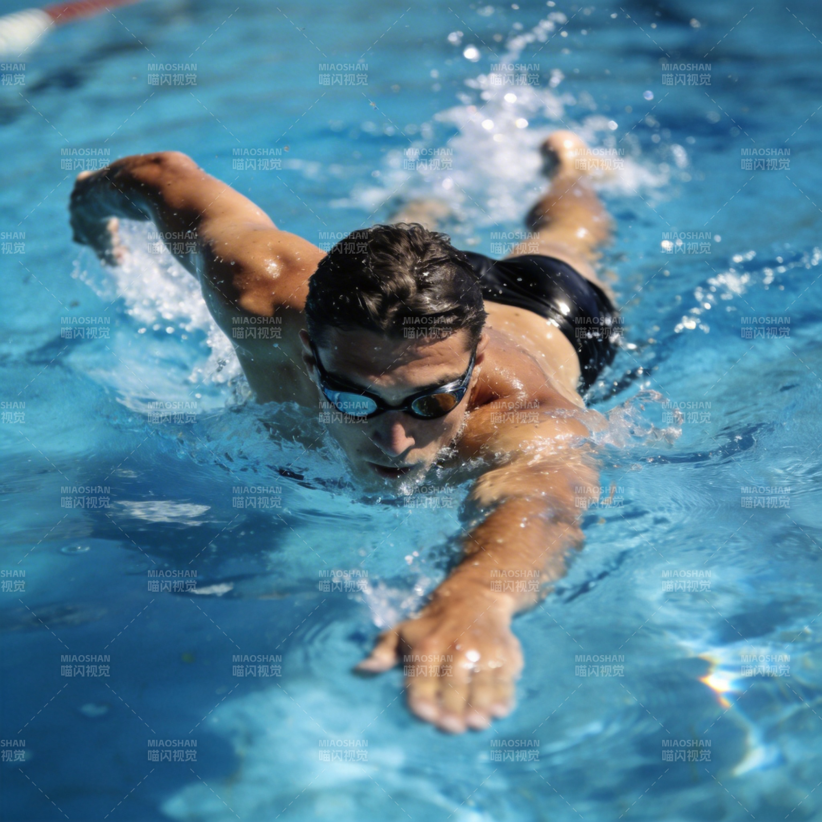 泳者破浪前行图片