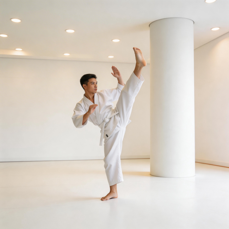 空手道高踢腿图片