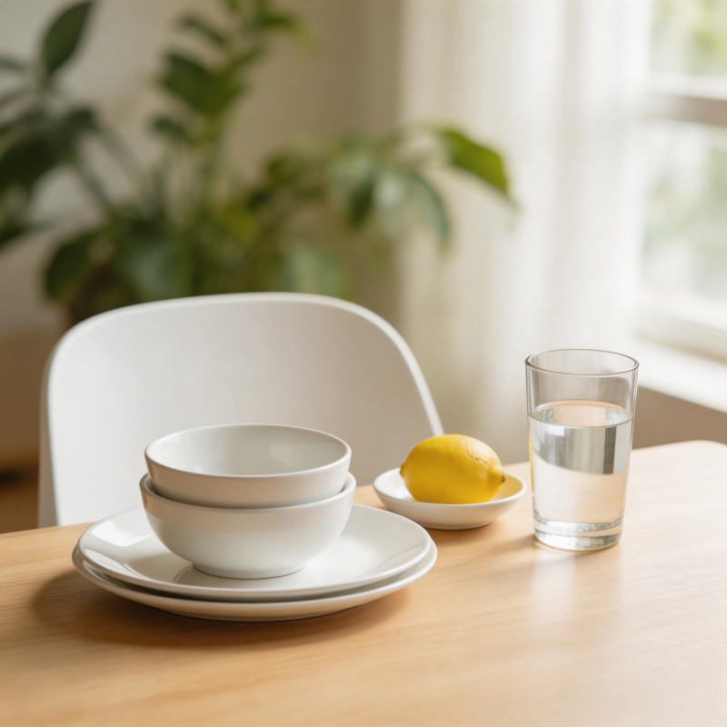 简约餐桌布置图片