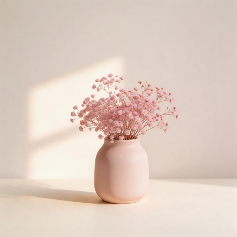 粉花静置 光影温柔图片