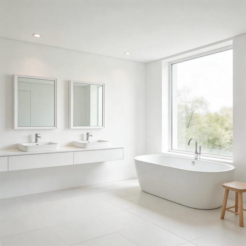 极简白色浴室图片