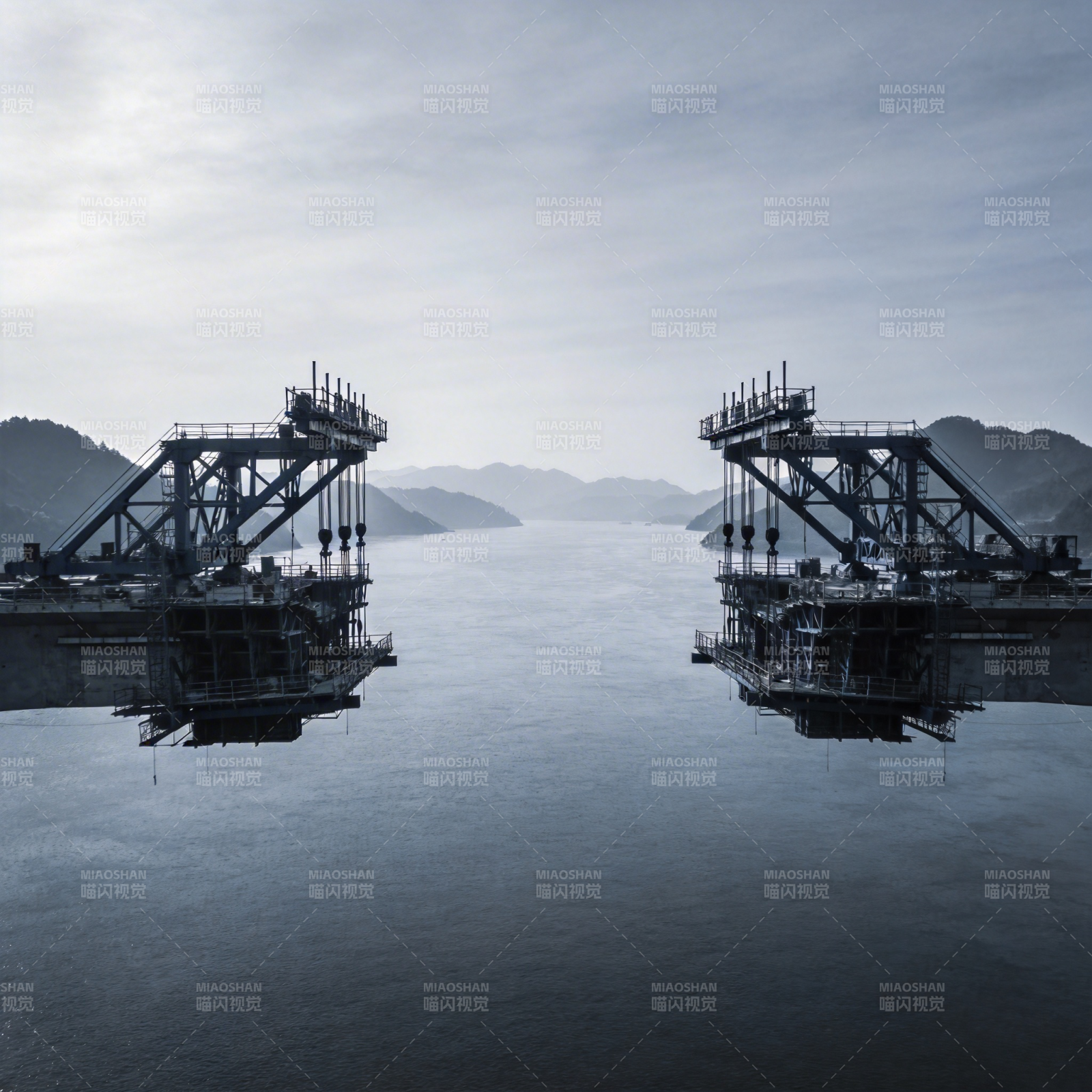 水坝施工场景图片