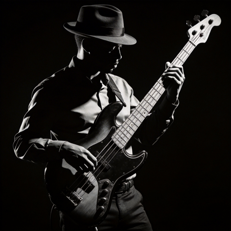 爵士贝斯手演奏图片