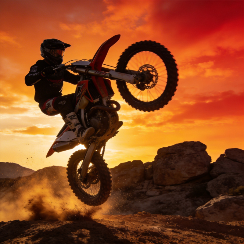 夕阳下的飞驰瞬间图片