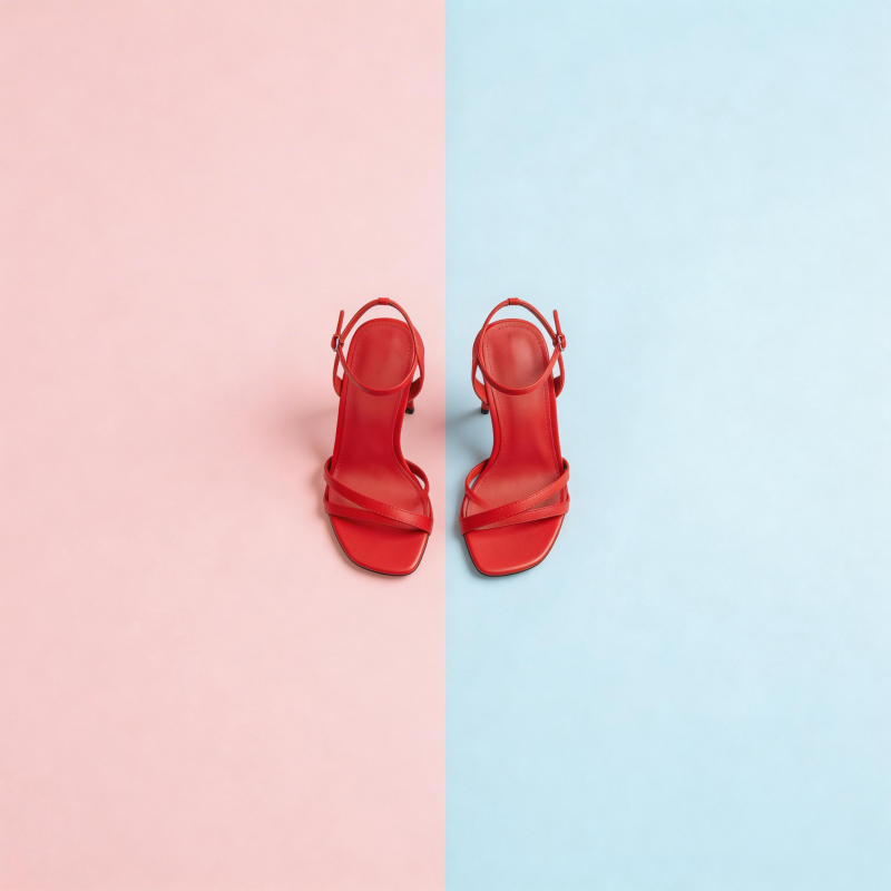 红鞋分色背景图片