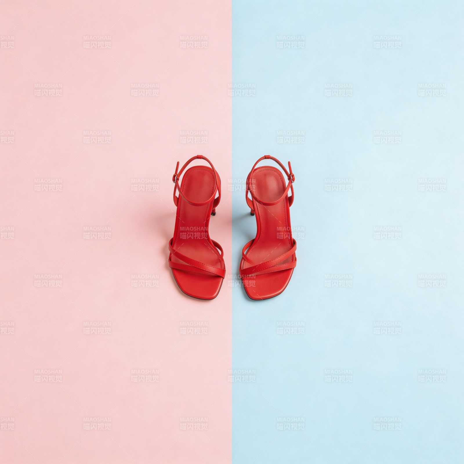 红鞋分色背景图片
