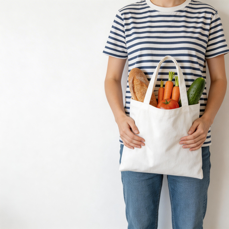 环保购物袋装满蔬果图片