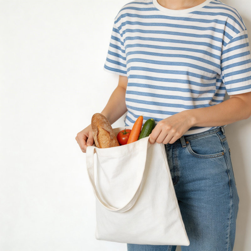 环保购物袋装满蔬果图片