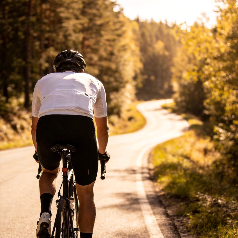 林间骑行 秋日追光图片