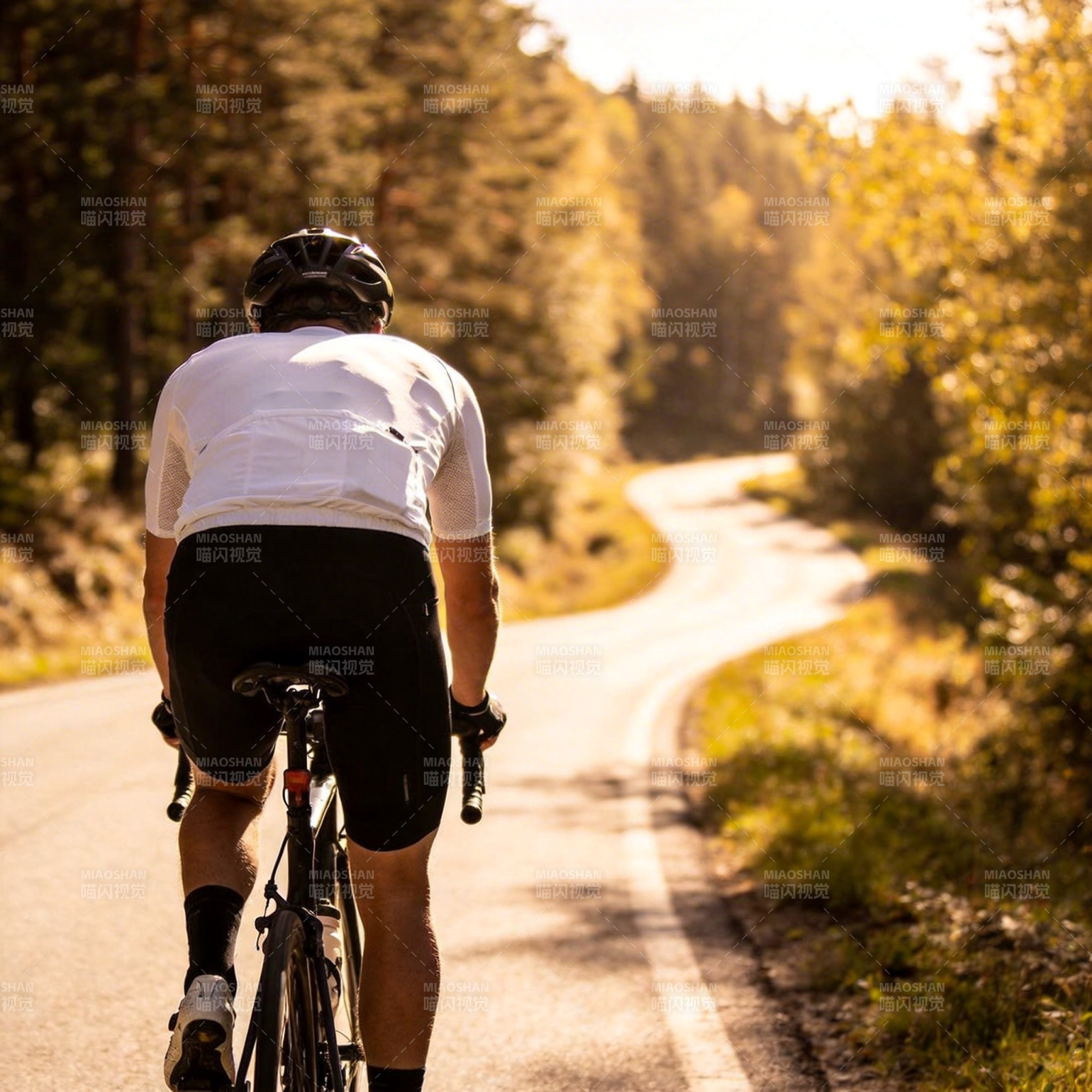林间骑行 秋日追光图片