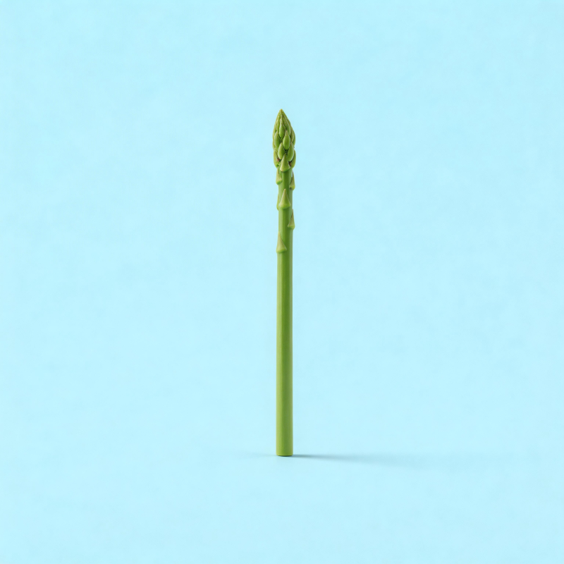 翠绿芦笋立于蓝底图片