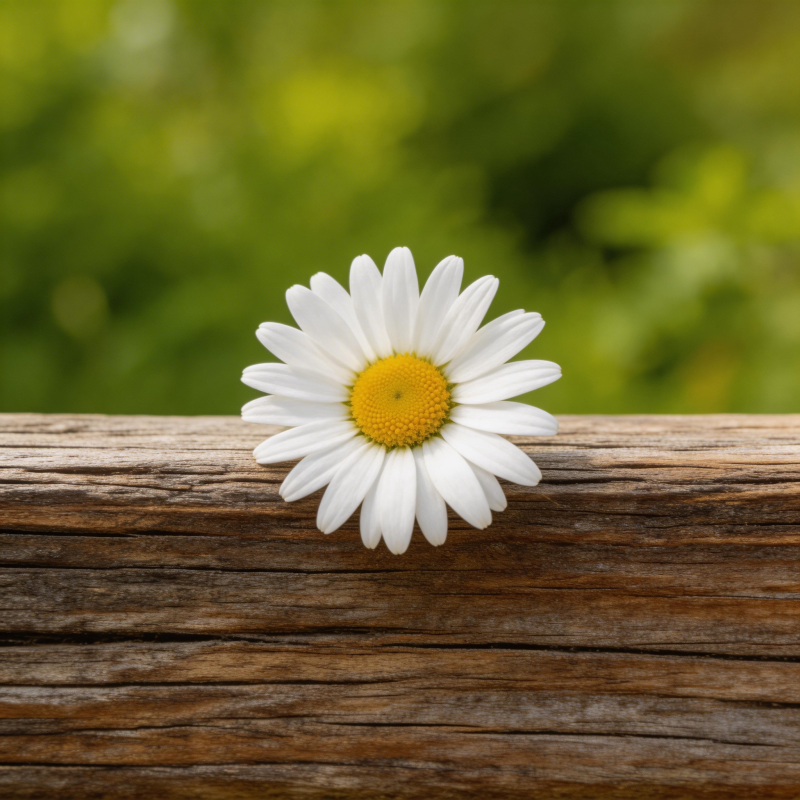 雏菊静卧木栏图片