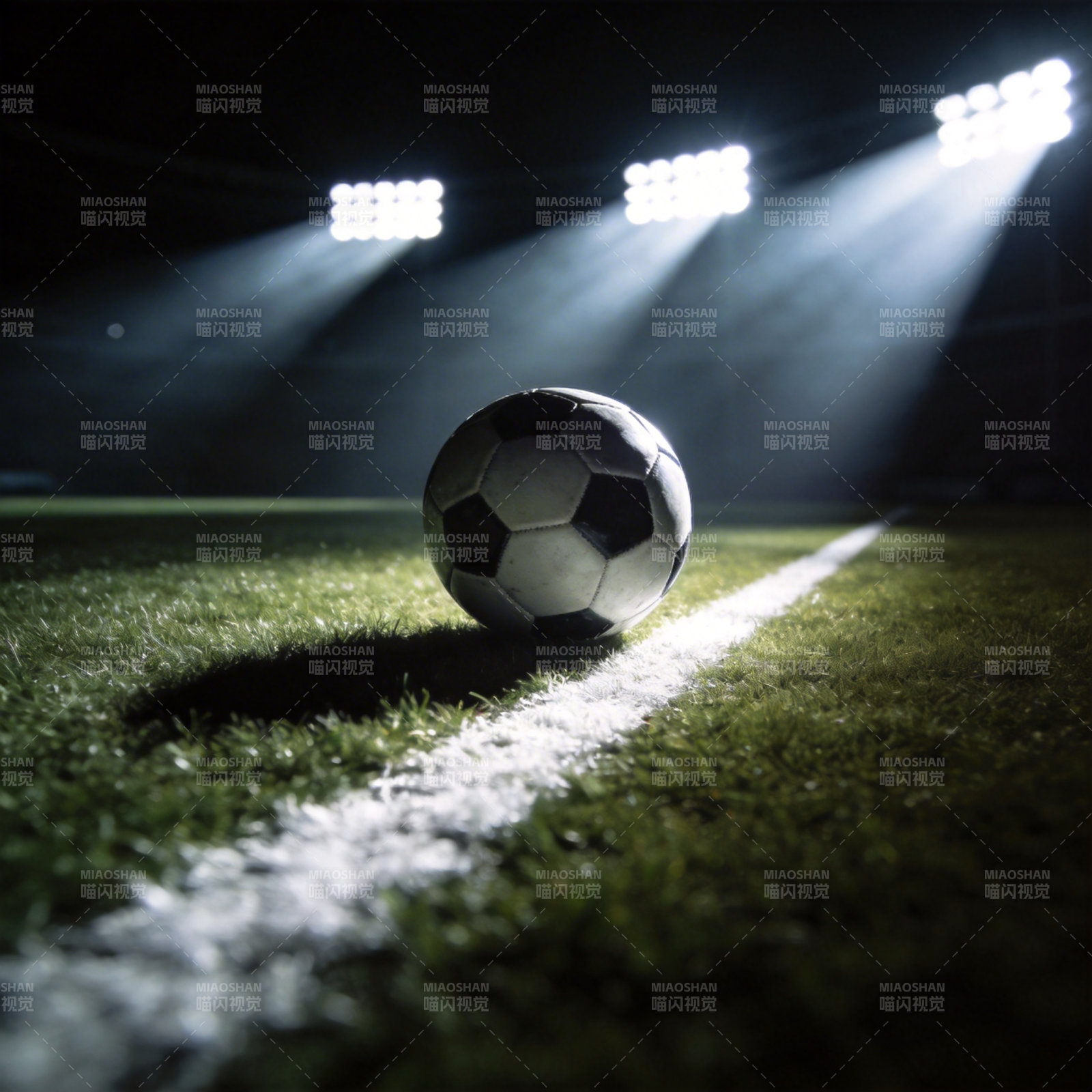 足球场上的光影对决图片