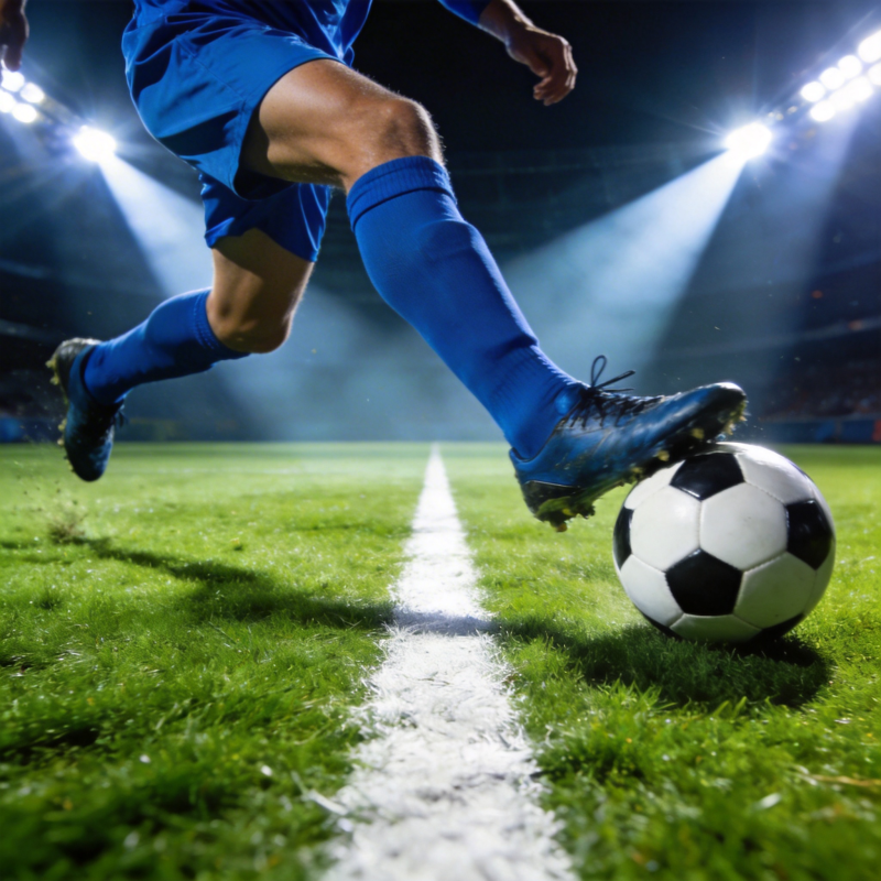 足球运动员踢球瞬间图片