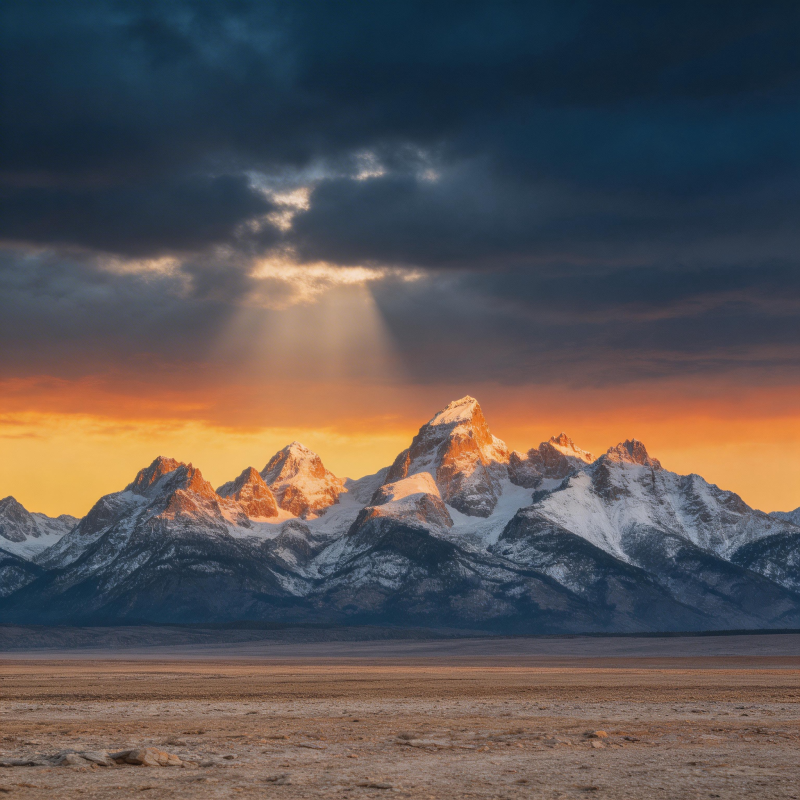 雪山日出云海图片