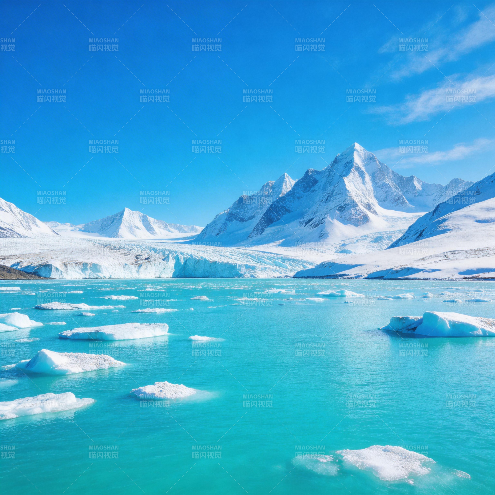 冰川湖畔美景图片