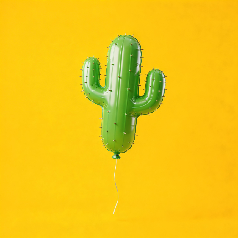 仙人掌气球飘浮图片