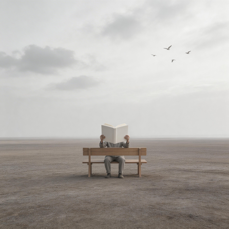 孤影读无字书图片