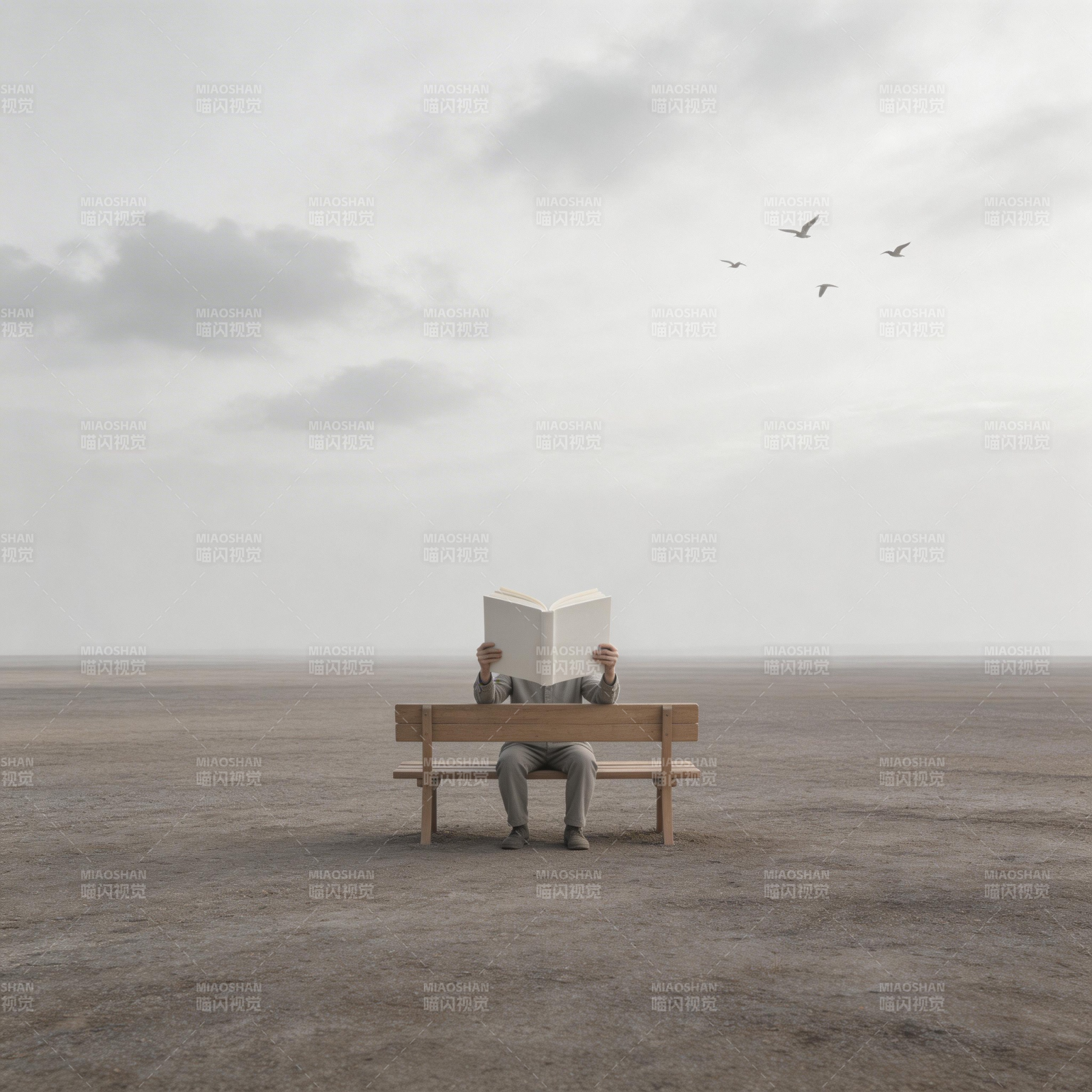 孤影读无字书图片