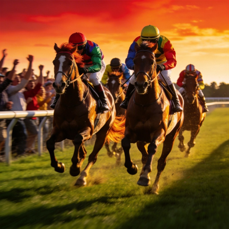 赛马奔腾夕阳下图片