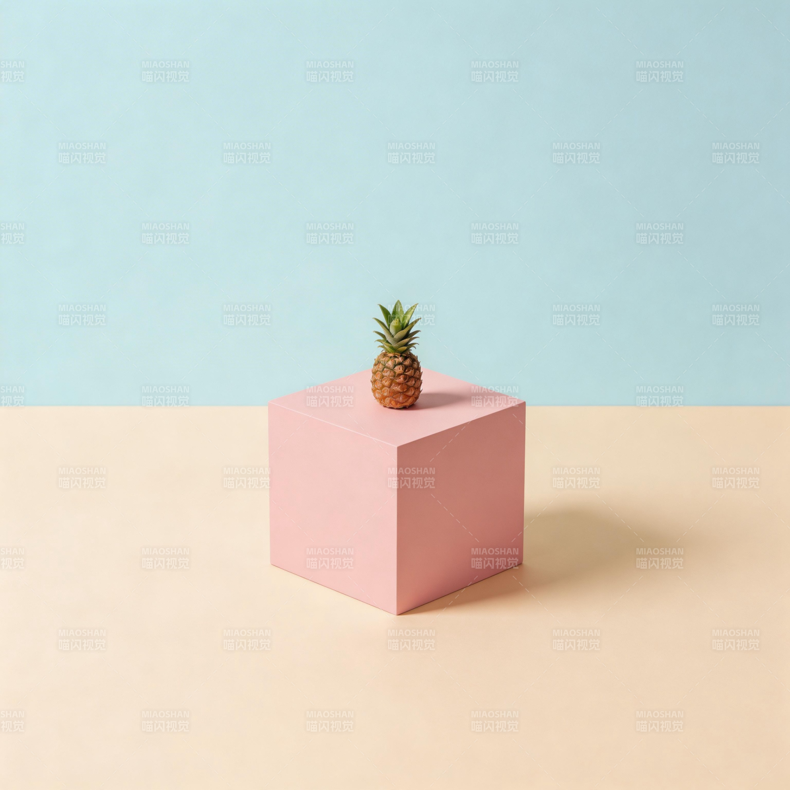 小菠萝立粉红方块图片